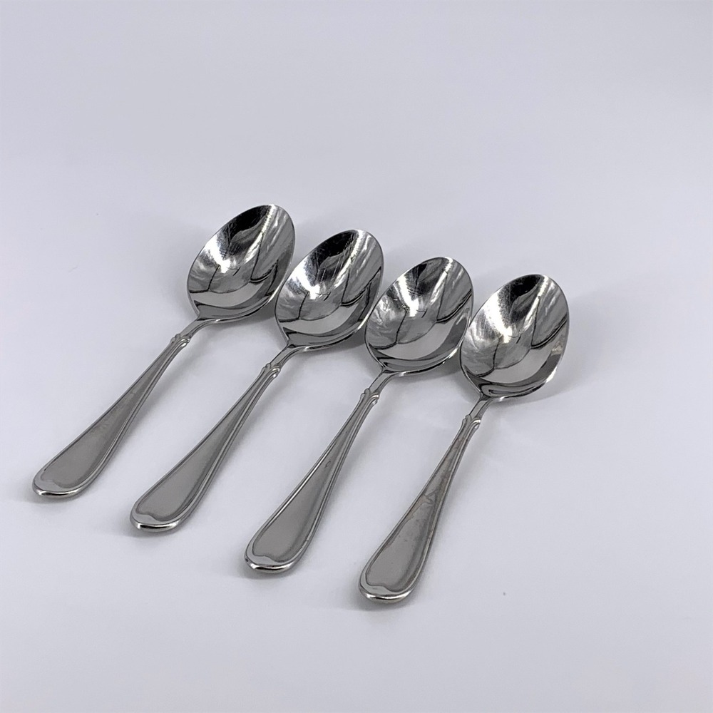 Wallace 18/8 Stainless Steel Flatware SUMMERSET FROST Lot 4 Teaspoons Plain Back